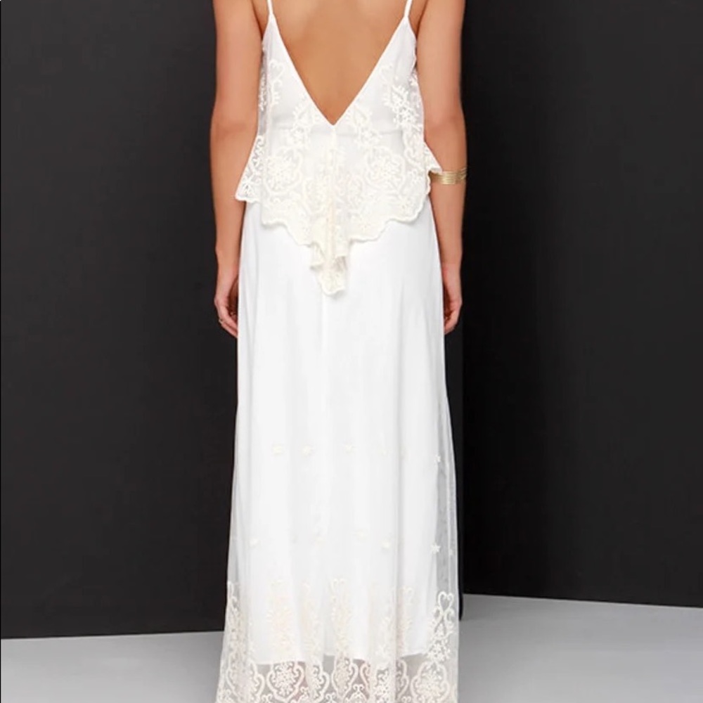 Stand in Awe Cream and Ivory Lace Maxi Dress - Picture 6 of 14